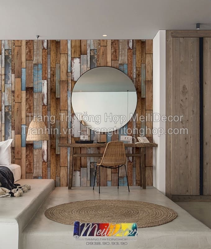 Giay Dan Tuong NATURAL PHOI CANH 87007 1 Vintage wood