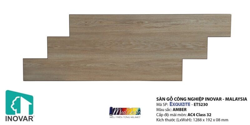 Sàn Gỗ Công Nghiệp INNOVAR ETS230 8.0mm Malaysia