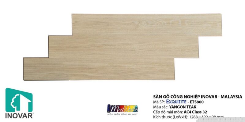 Sàn Gỗ Công Nghiệp INNOVAR ETS800 8.0mm Malaysia