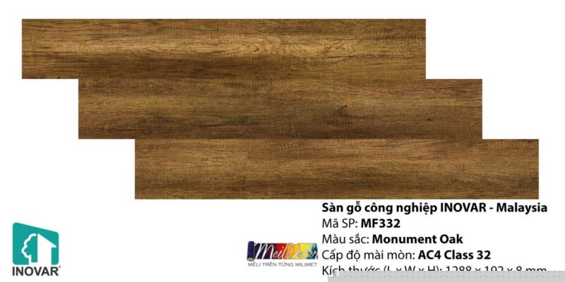 Sàn Gỗ Công Nghiệp INNOVAR MF332 8.0mm Malaysia