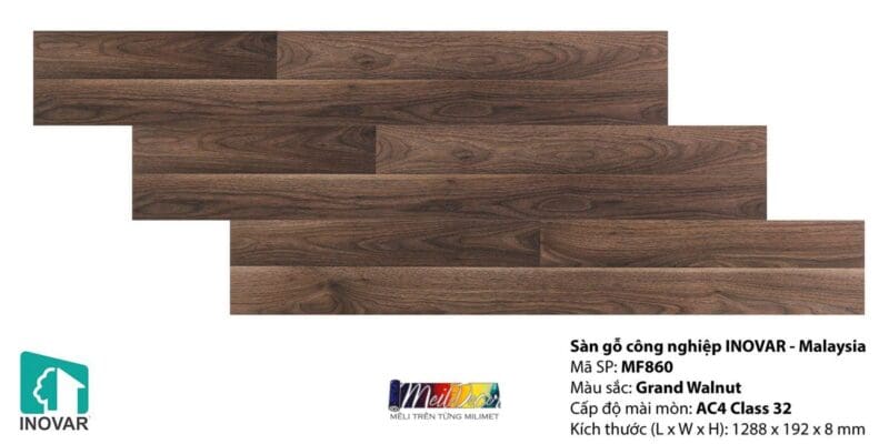 Sàn Gỗ Công Nghiệp Innovar MF860 8.0mm Malaysia