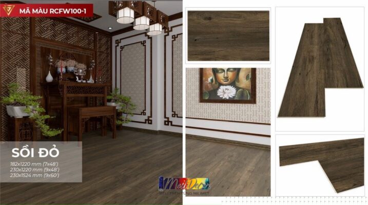 Sàn SPC Royal Crystal RCFW100-1 6.5mm Đế Cao Su 4 Sàn SPC Royal Crystal RCFW100-1 6.5mm đế cao su