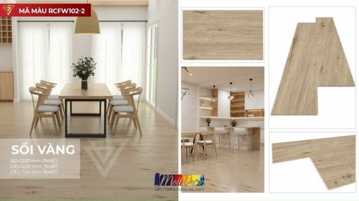 Sàn SPC Royal Crystal RCFW102-2 6.5mm đế cao su