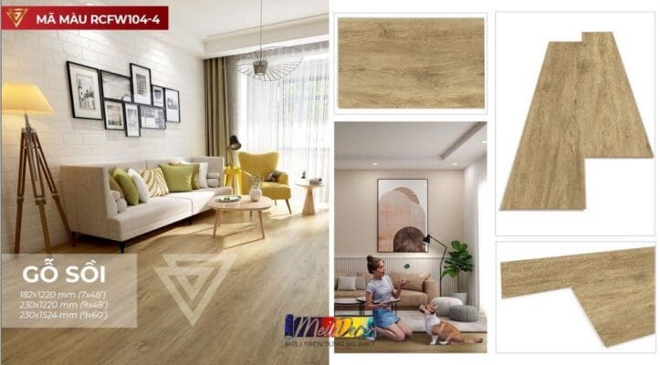 Sàn SPC Royal Crystal RCFW104-4 6.5mm Đế Cao Su