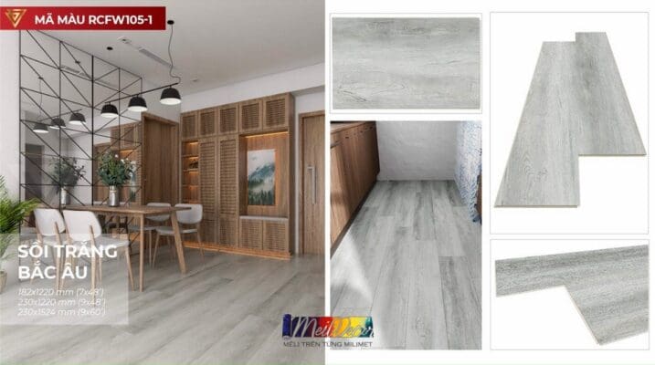 Sàn SPC Royal Crystal RCFW105-1 6.5mm đế cao su