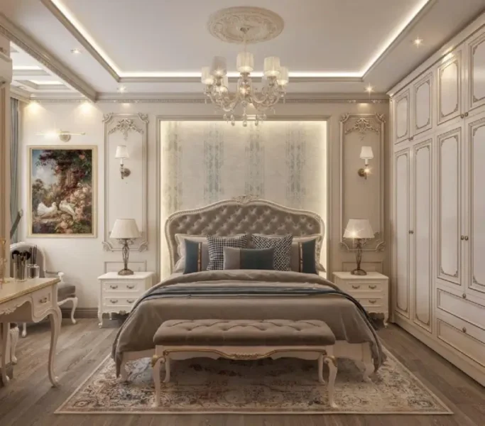 Phòng ngủ được thiết kế theo phong cách Tân Cổ Điển