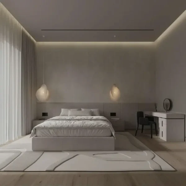 Mẫu phòng ngủ được thiết kế theo phong cách Minimalism nhẹ nhàng và đơn giản