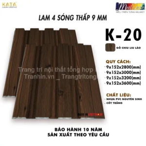 Tấm Ốp Lam 4 Sóng Thấp KATA K20