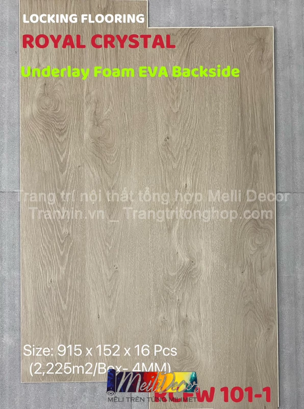 Sàn SPC Royal Crystal 4.0mm Đế Cao Su RCFW 101-1 1 Sàn SPC Royal Crystal 4.0mm Đế Cao Su RCFW 101-1