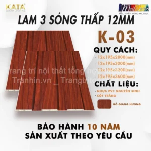 Tấm Ốp Lam 3 sóng KATA K03