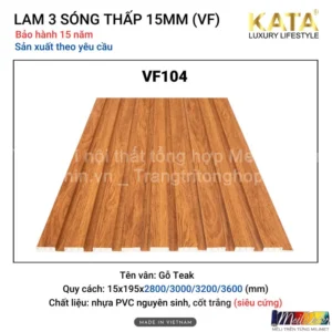 Tấm Ốp Lam 3 Sóng KATA VF104 Siêu Cứng