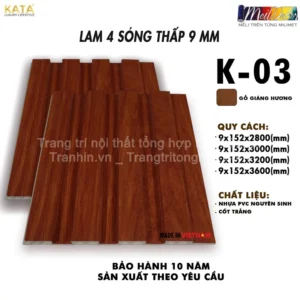 Tấm Ốp Lam 4 Sóng Thấp KATA K03