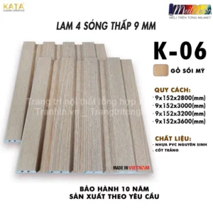 Tấm Ốp Lam 4 Sóng Thấp KATA K06