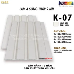 Tấm Ốp Lam 4 Sóng Thấp KATA K07