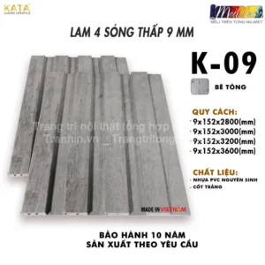 Tấm Ốp Lam 4 Sóng Thấp KATA K09