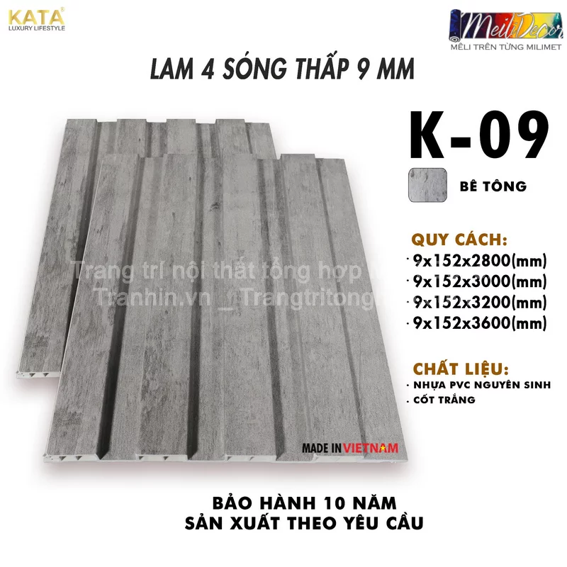 Tấm Ốp Lam 4 Sóng Thấp KATA K09 1 Tấm Ốp Lam 4 Sóng Thấp KATA K09