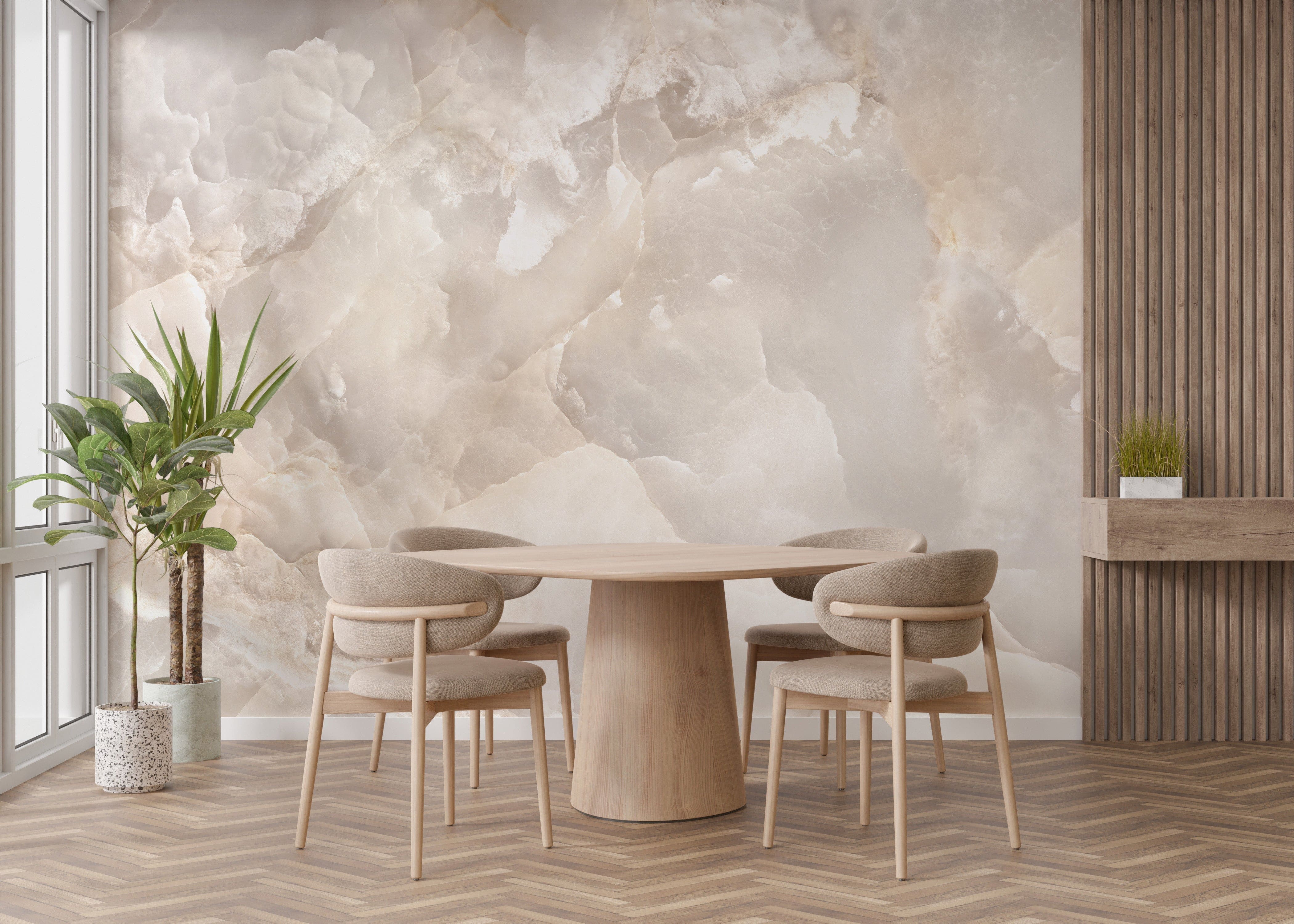 Onyx Abstract Beige Marble Peel and Stick Wallpaper for Walls
