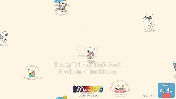 Giấy Dán Tường Hàn Quốc PEANUTS 83207-2 2 Giấy Dán Tường Hàn Quốc PEANUTS 83207-2