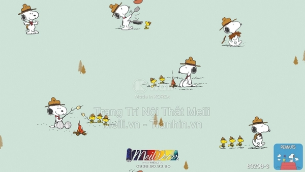 Giấy Dán Tường Hàn Quốc PEANUTS 83208-3 2 Giấy Dán Tường Hàn Quốc PEANUTS 83208-3