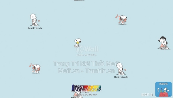 Giấy Dán Tường Hàn Quốc PEANUTS 83211-3 2 Giấy Dán Tường Hàn Quốc PEANUTS 83211-3