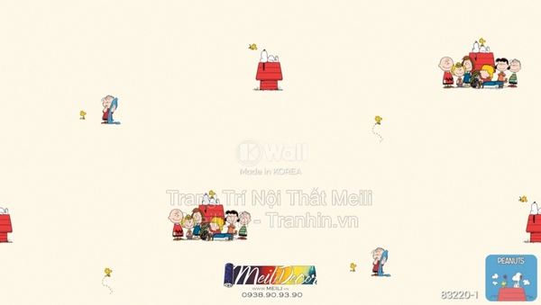 Giấy Dán Tường Hàn Quốc PEANUTS 83220-1 1 Giấy Dán Tường Hàn Quốc PEANUTS 83220-1