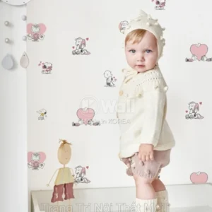 Giấy Dán Tường Hàn Quốc PEANUTS 83206-1