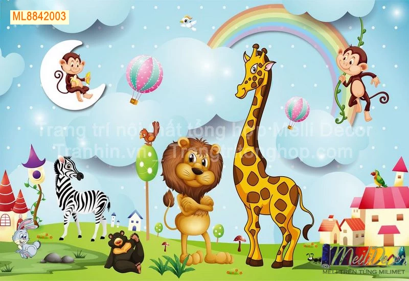 Tranh Dán Tường Cho Phòng Bé, Trẻ Em Ngộ Nghĩnh Dễ Thương ML88420016 2 Tranh Dán Tường Cho Phòng Bé, Trẻ Em Ngộ Nghĩnh Dễ Thương ML88420016