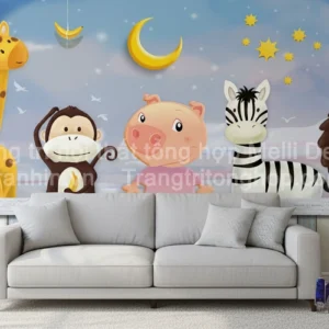Tranh Dán Tường Cho Phòng Bé, Trẻ Em Ngộ Nghĩnh Dễ Thương ML88420017