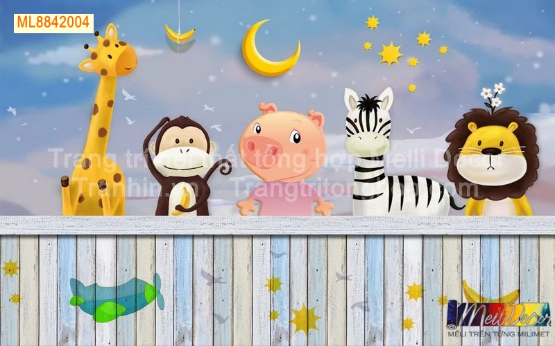 Tranh Dán Tường Cho Phòng Bé, Trẻ Em Ngộ Nghĩnh Dễ Thương ML88420017 2 Tranh Dán Tường Cho Phòng Bé, Trẻ Em Ngộ Nghĩnh Dễ Thương ML88420017