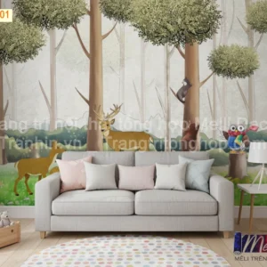 Tranh Dán Tường Cho Phòng Bé, Trẻ Em Nhân Vật Hoạt Hình ML88410001