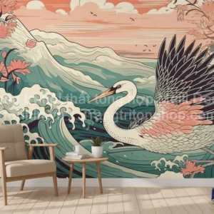 Tranh Dán Tường Công Hạc Cổ Điển ML92010003