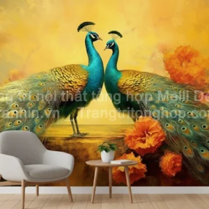 Tranh Dán Tường Công Hạc Cổ Điển ML92010004