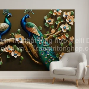 Tranh Dán Tường Công Hạc Cổ Điển ML92010005