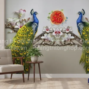 Tranh Dán Tường Công Hạc Cổ Điển ML92010007