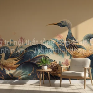 Tranh Dán Tường Công Hạc Cổ Điển ML92010010