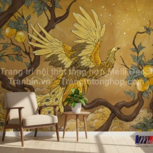 Tranh Dán Tường Công Hạc Cổ Điển ML92010011