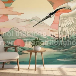 Tranh Dán Tường Công Hạc Cổ Điển ML92010012