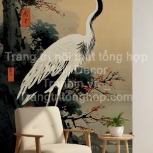 Tranh Dán Tường Công Hạc Cổ Điển ML92010013