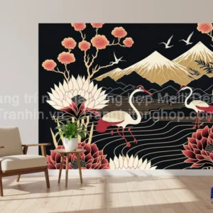 Tranh Dán Tường Công Hạc Cổ Điển ML92010015