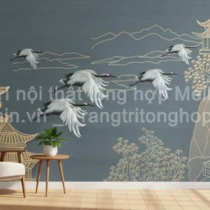 Tranh Dán Tường Công Hạc Cổ Điển ML92010016