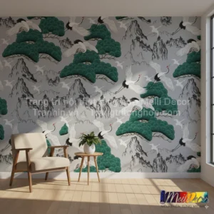 Tranh Dán Tường Công Hạc Cổ Điển ML92010017
