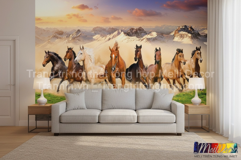 Tranh Dán Tường Phòng Khách Mã Đáo Thành Công ML88630002 1 Tranh Dán Tường Phòng Khách Mã Đáo Thành Công ML88630002