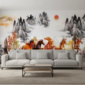 Tranh Dán Tường Phòng Khách Mã Đáo Thành Công ML88630007