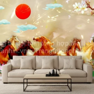 Tranh Dán Tường Phòng Khách Mã Đáo Thành Công ML88630009