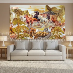 Tranh Dán Tường Phòng Khách Mã Đáo Thành Công ML88630022