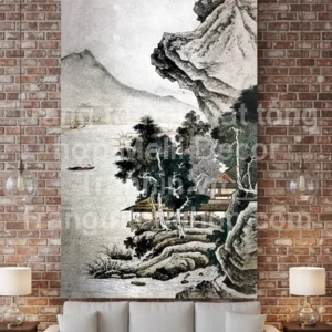 Tranh Dán Tường Phòng Khách Thủy Mặc ML82640002