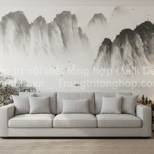 Tranh Dán Tường Phòng Khách Thủy Mặc ML82640007