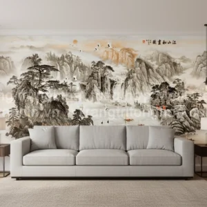Tranh Dán Tường Phòng Khách Thủy Mặc ML82640010