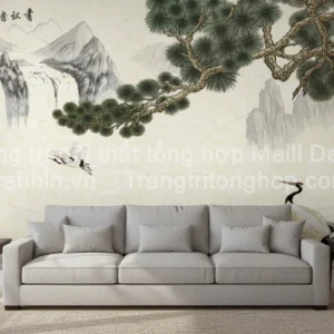 Tranh Dán Tường Phòng Khách Thủy Mặc ML82640012