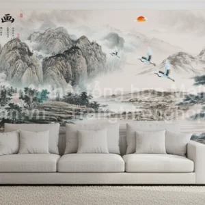 Tranh Dán Tường Phòng Khách Thủy Mặc ML82640032
